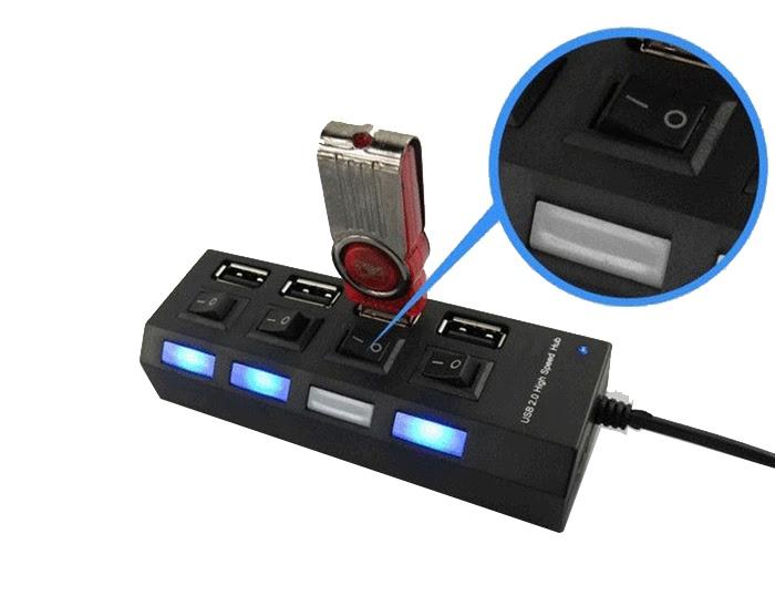 Hub USB hình ổ điện 1 ra 4 chia cổng USB thành 4 cổng
