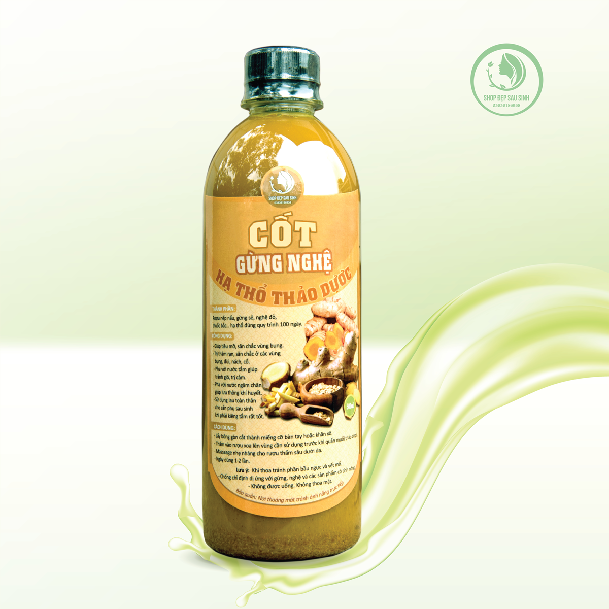 Cốt Gừng Nghệ Hạ Thổ (Handmade nhà làm) 500ml