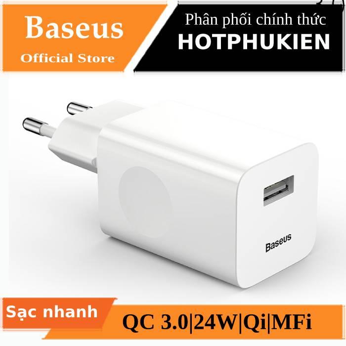 [HCM]Cóc củ sạc nhanh Qualcomm QC 3.0 thông minh hiệu Baseus (Sạc nhanh QC 3.0 24W) (Bảo hành 03 tháng 1 đổi 1) - Phân phối bởi Hotpukien