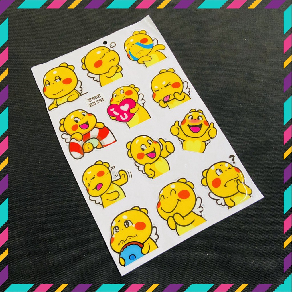 Combo 12 Sticker Khủng Long Vàng Siêu Cute