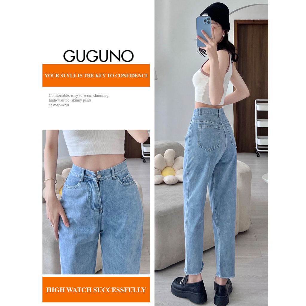 Quần jeans nữ baggy Guguno (Mẫu Thật)
