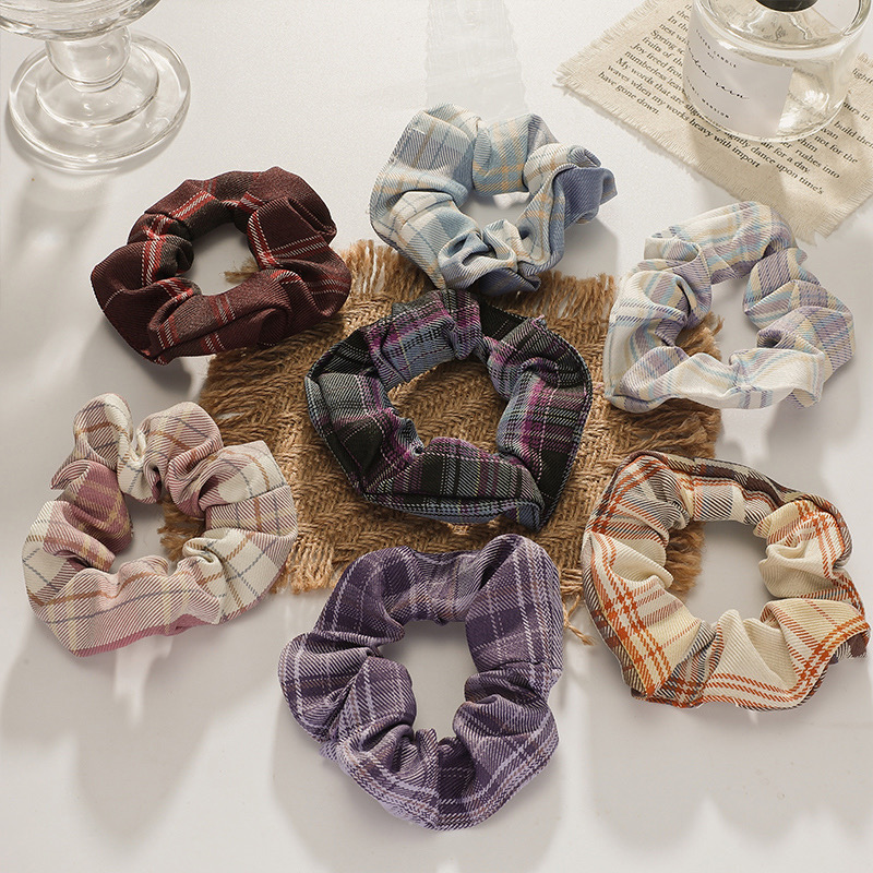 [HCM]Dây cột tóc, buộc tóc vải Caro Scrunchies CT16VA
