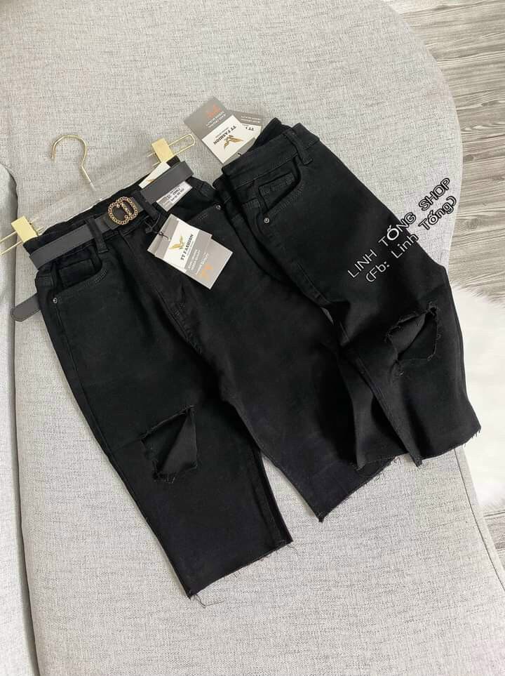 Quần Jeans Ngố Rách Đùi Q046