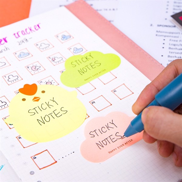 (Xấp 40 Tờ) Giấy note, giấy ghi chú hình học sinh Deli EA55002