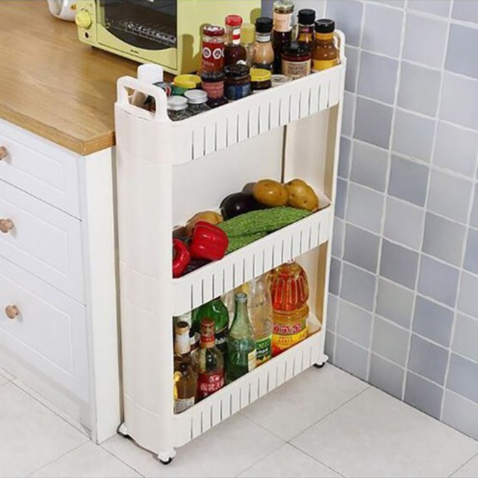 Kệ 3 tầng để đồ đa năng có bánh xe