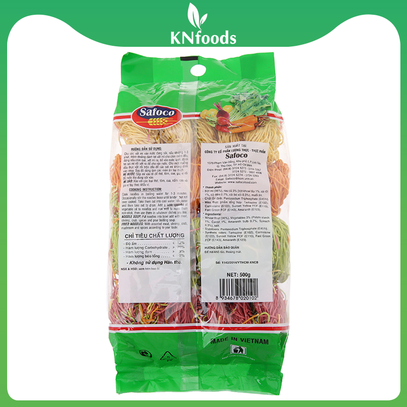 Mì rau củ sợi nhỏ Safoco gói 500g
