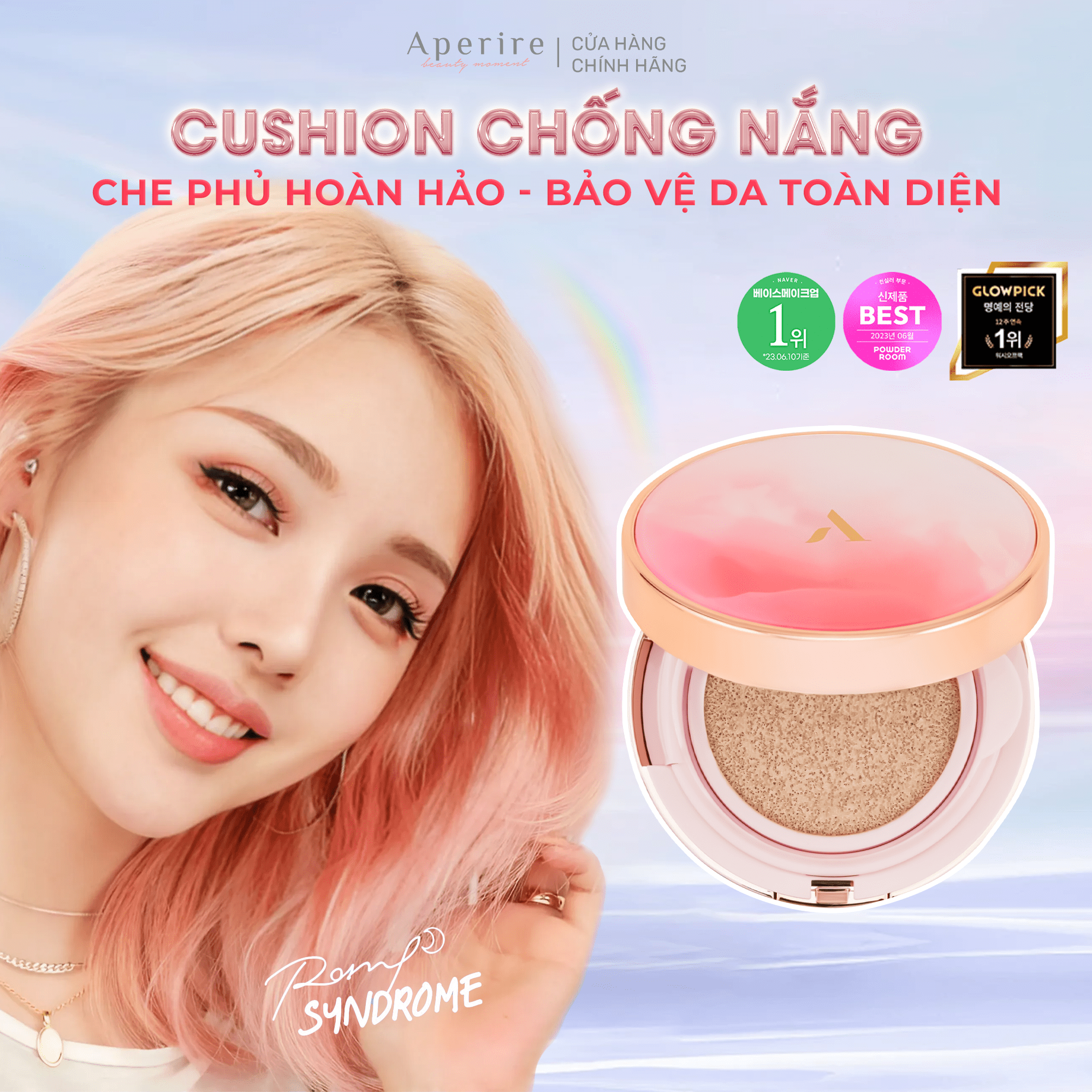 Cushion Chống Nắng Che Phủ Hoàn Hảo Aperire Day Dream Cover Cushion SPF50+/PA++++ 13g