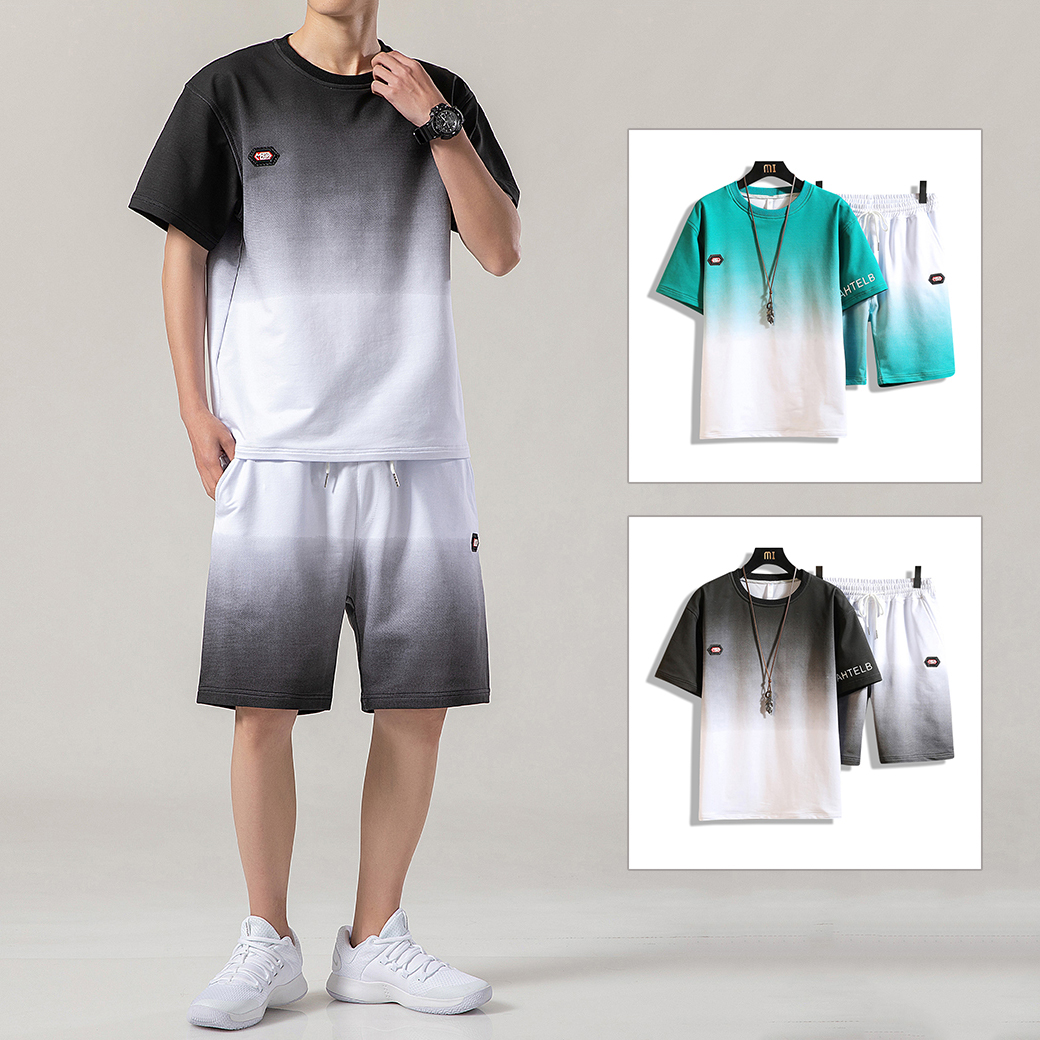 [ Hoàn Tiền 15% ] Bộ Quần Áo Loang Màu Nam Áo Tay Ngắn Cổ Tròn AHTELB Phối Quần Short Đùi Lưng Chun Phong Cách Trẻ Trung Cá Tính Năng Động SOYOUNG VN MEN QA 086