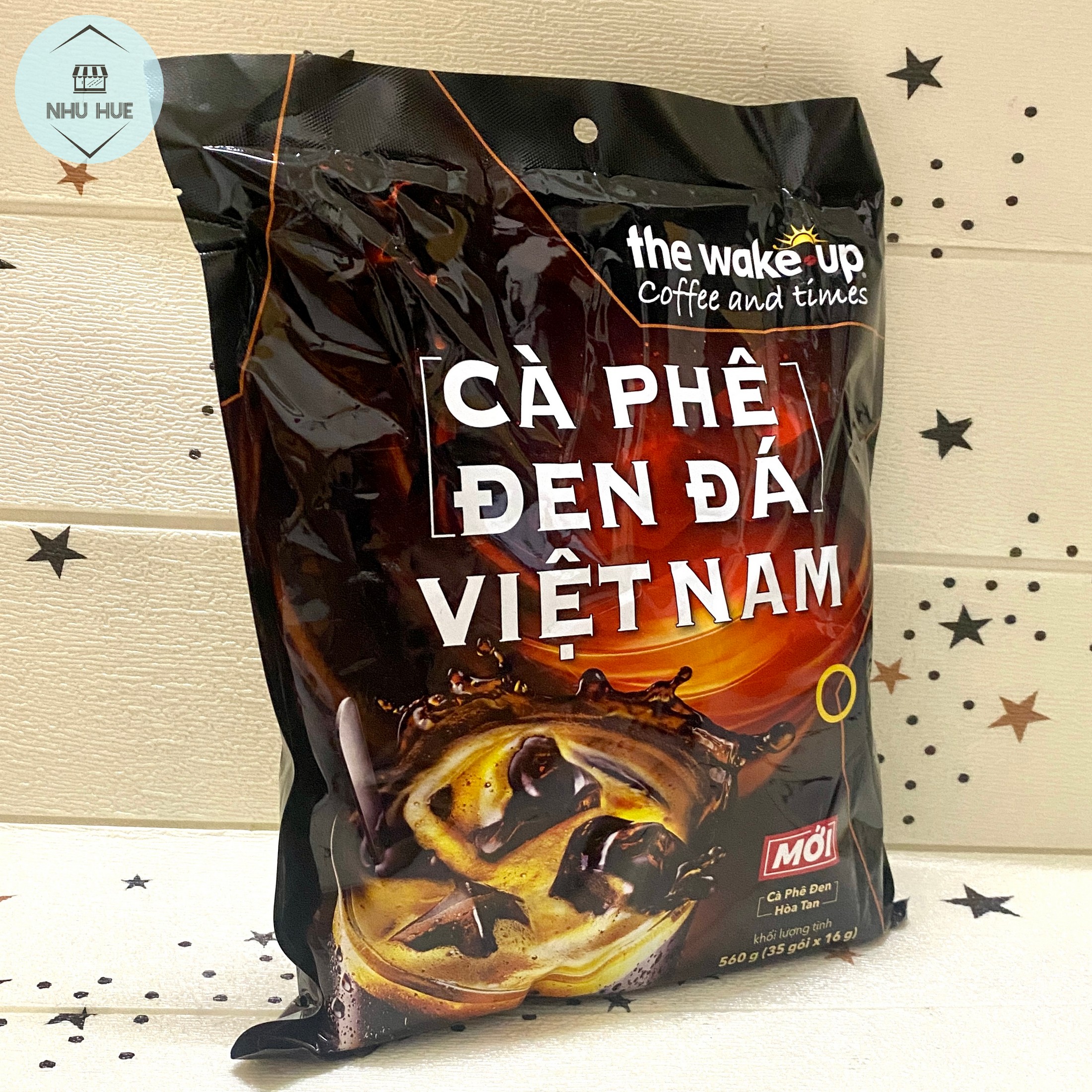 Cafe Wake up đen đá Vinacafe (Túi 35 gói x 16g)