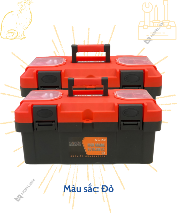 Thùng đồ nghề đỏ đa năng Liwin (14'' – 350mm; 17'' – 430mm; 19'' – 450mm)