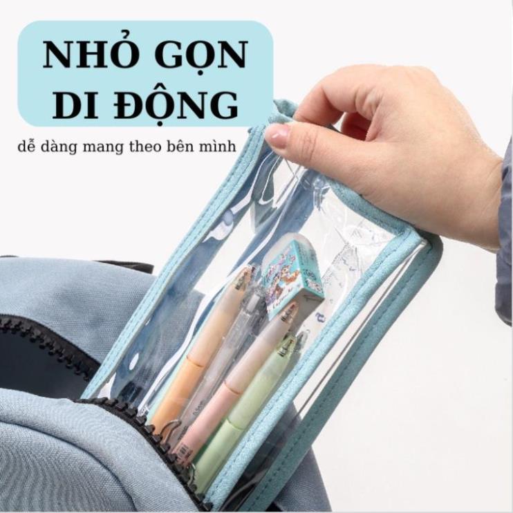 Hộp đựng bút trong suốt 2 ngăn - túi đựng bút học sinh cute - hộp bút cỡ lớn - PENDAY STORE