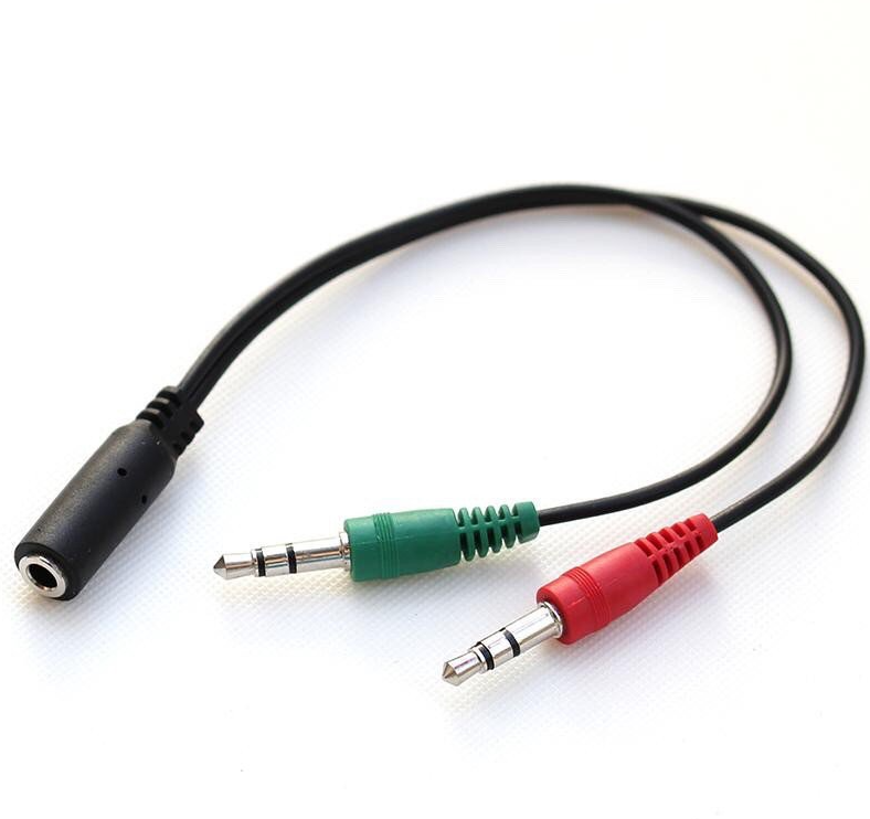 Cáp âm thanh. Cáp Gộp Audio (Headset Adapter - 2 jack 3.5mm đực thành 1 jack 3.5mm Headset cái)