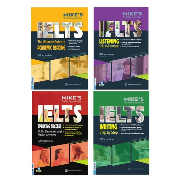 Sách - Combo Trọn Bộ 4 Cuốn Academic Ielts Mike - Mhbooks tặng sổ tay