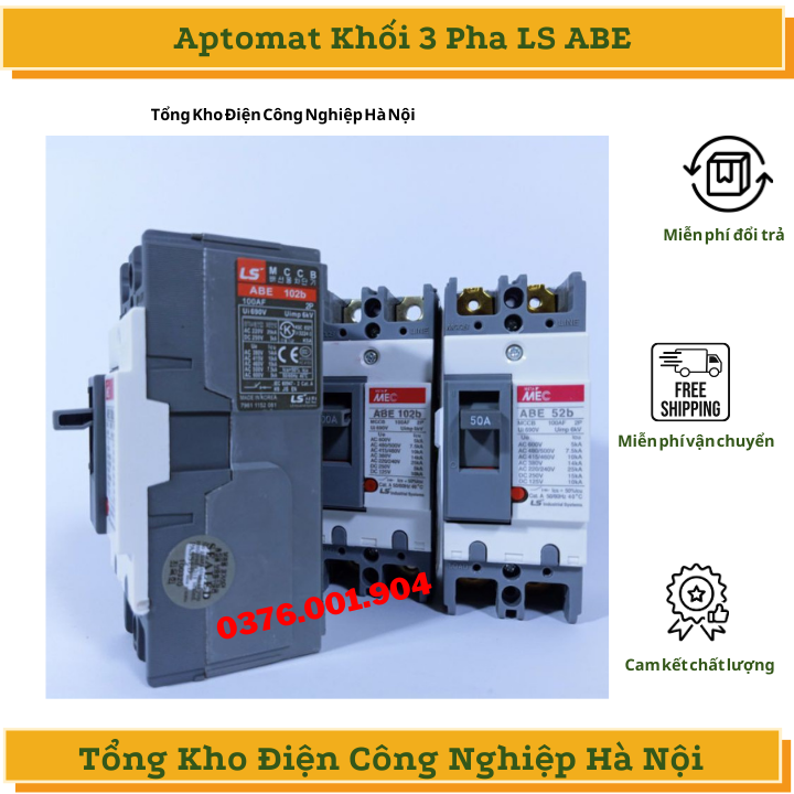 APTOMAT Át khối 3 Pha MCCB LS 3P ABE 20A 100A