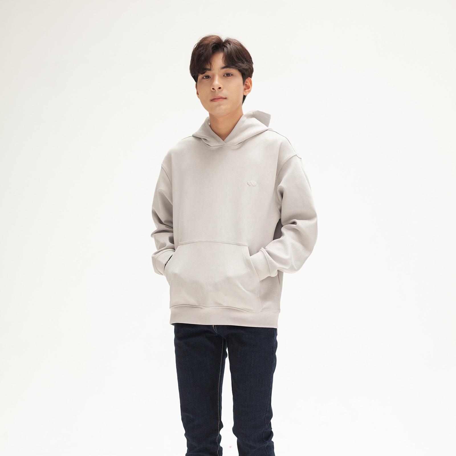 Áo hoodie basic da lộn LOOK SUEDUE HOODIE