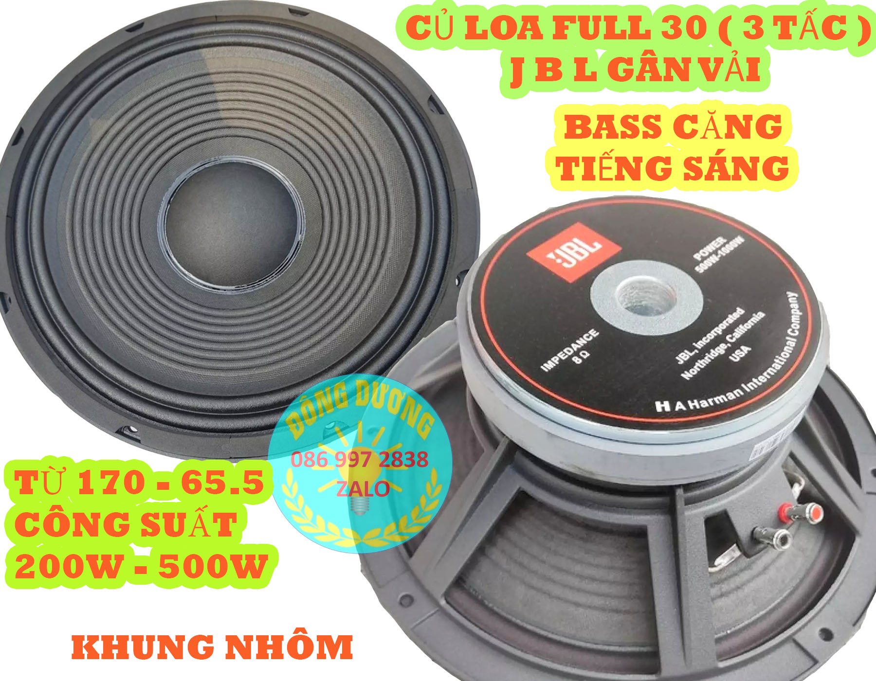 2 CỦ LOA BASS 3 TẤC JB L COIL 65MM LIÊN DOANH - LOA BASS 30