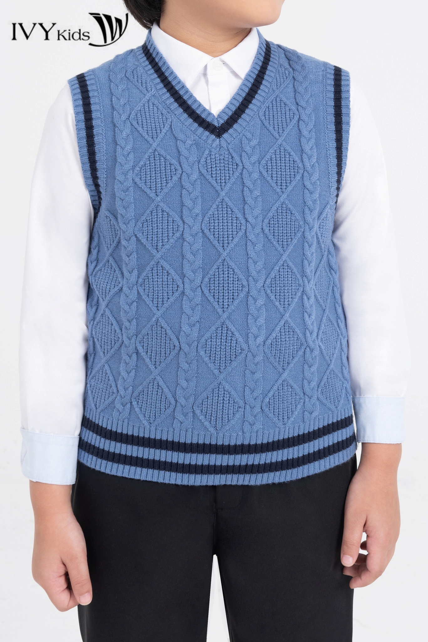 Áo gile len bé trai IVY moda MS 56K1277