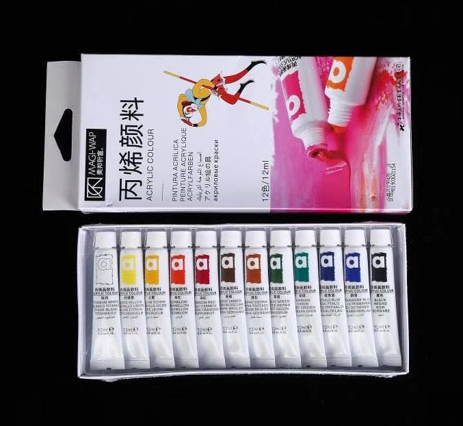 Sét bột vẽ cọ bản 12 màu trang trí móng làm nail mi