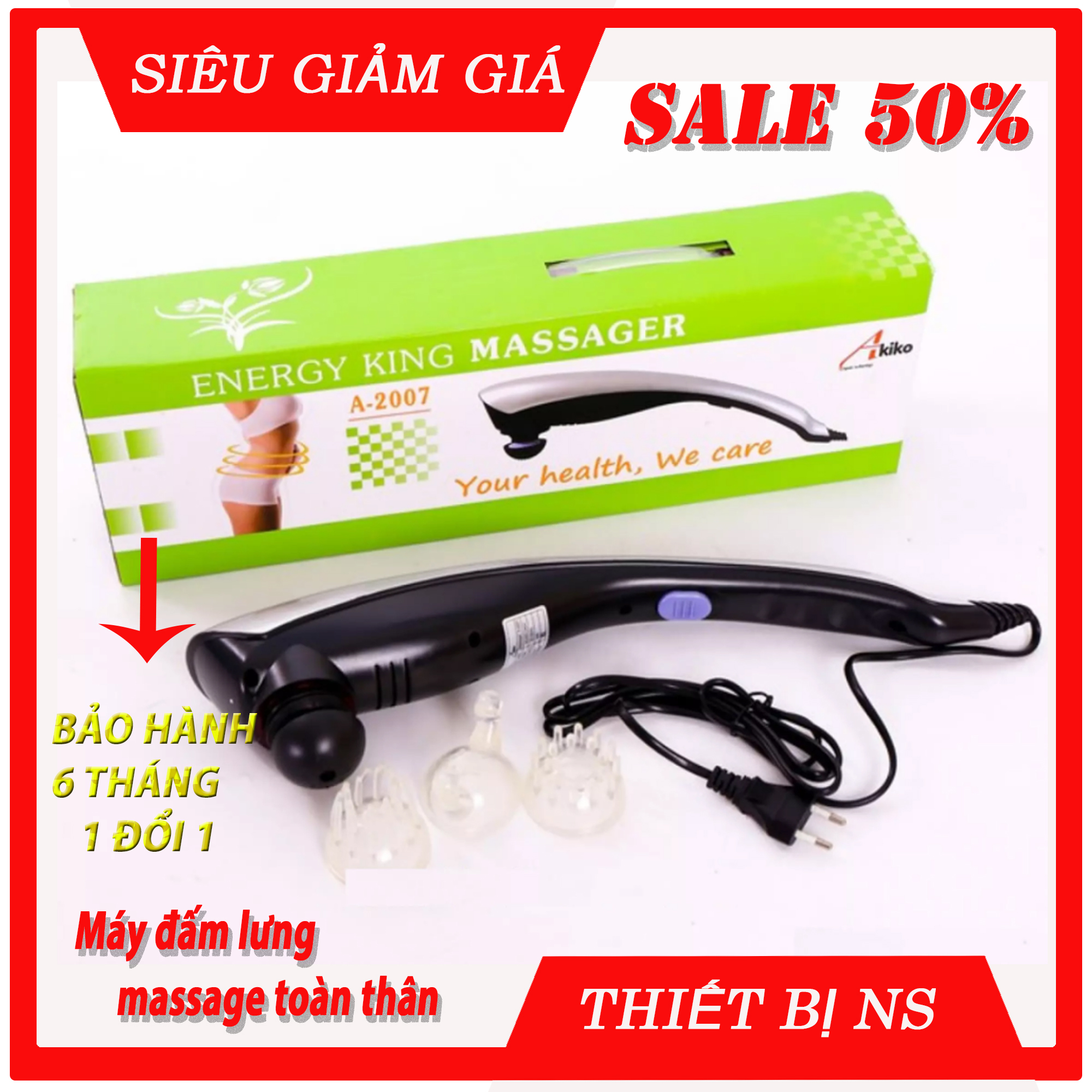 Máy massage cầm tay - Máy đấm lưng 3 đầu mát xa công nghệ Nhật bản - Dụng cụ mát xa toàn thân thon gọn cơ thể Hàng Cao Cấp