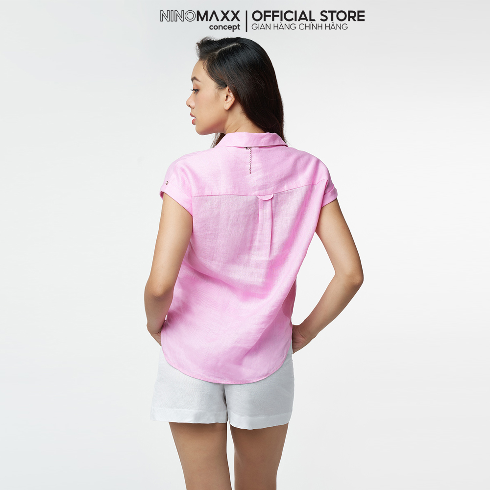 N&M Áo sơ mi Linen Nữ tay ngắn 2203019
