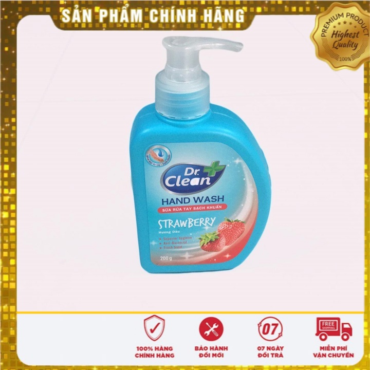 Sữa rửa tay Dr.clear 200 ml Hương dâu