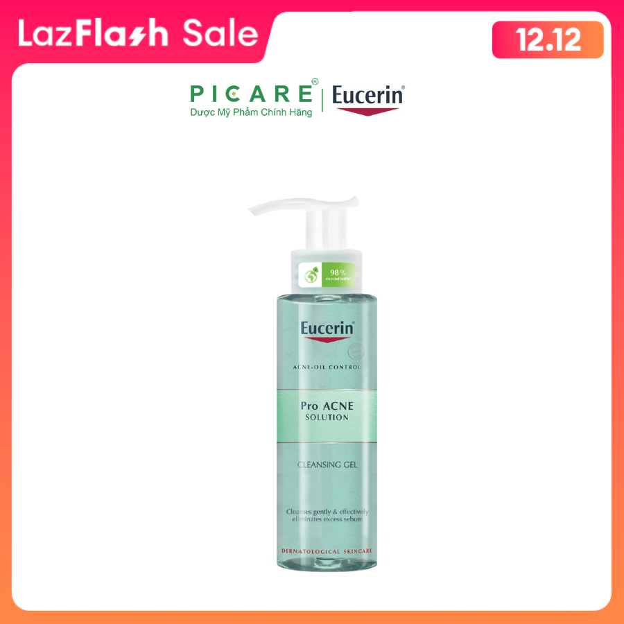 [GIẢM 20K ĐƠN 399K] Eucerin Gel Rửa Mặt Dành Cho Da Nhờn Mụn Proacne Cleasing 200ml