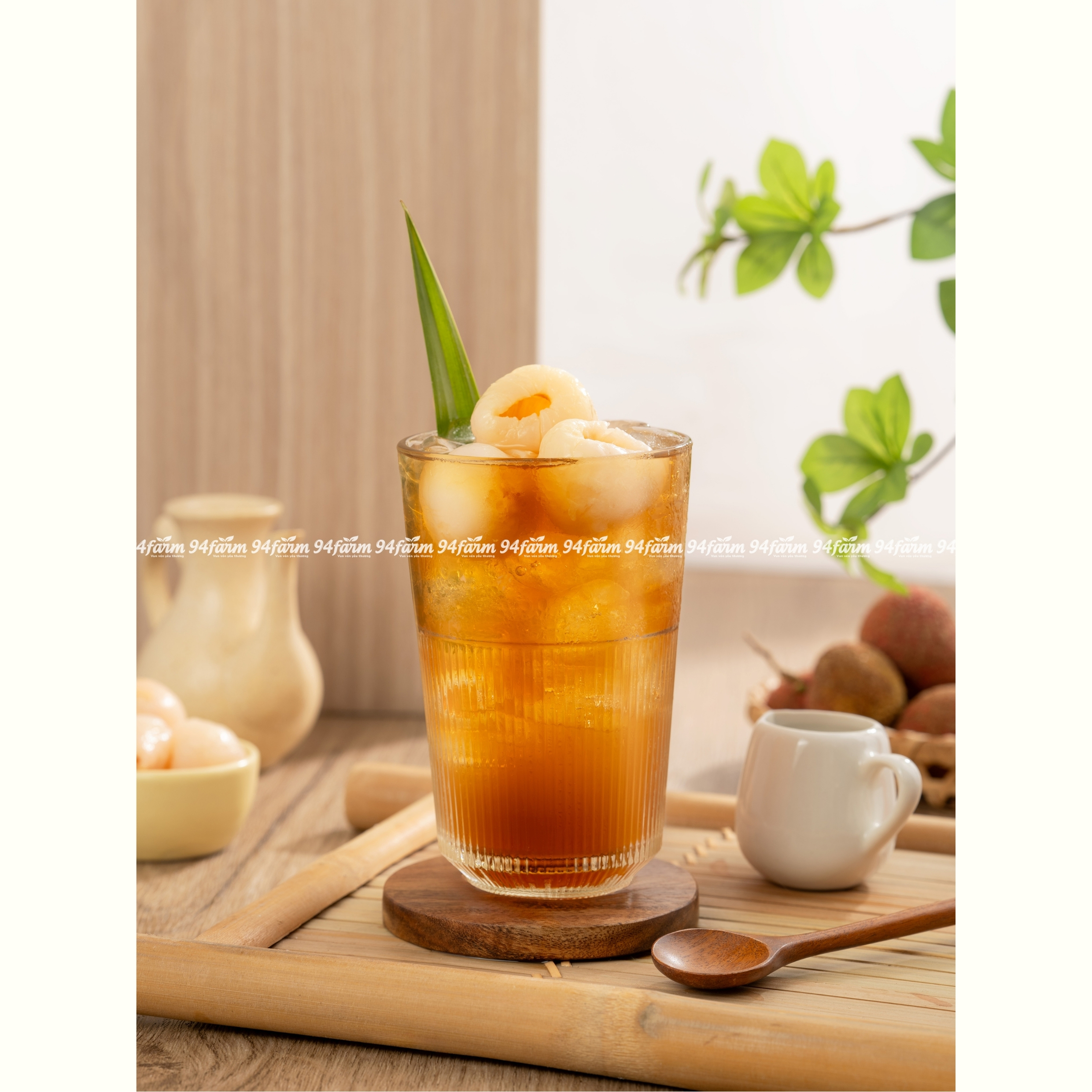 Set Trà Đào, Trà Vải 94Farm Pha 20 ly