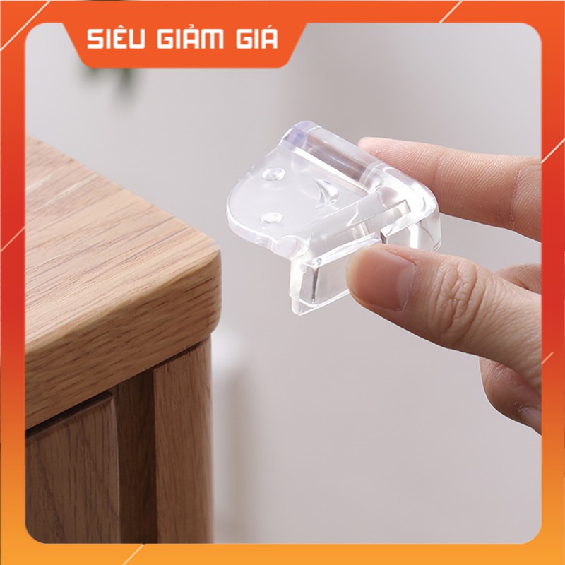 [ HÀNG TỐT ] Bộ 4 Miếng bọc góc bàn, che cạnh bàn, bọc góc, tủ, gường, nẹp góc SILICON trong suốt chống va đập, Bộ 4 miếng bịt góc bàn vuông, set 4 miếng bịt góc bàn Silicon an toàn cho bé