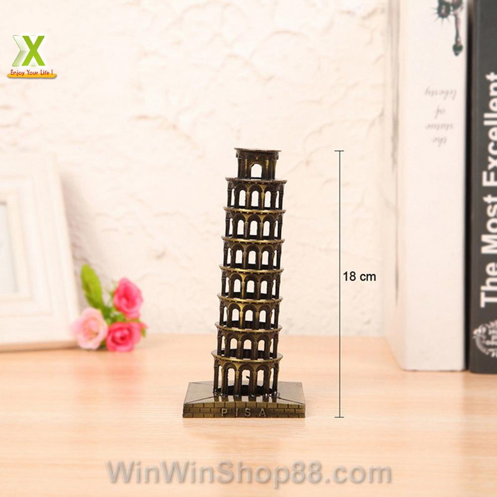 Mô hình tháp nghiêng Pisa cao 18 cm (Màu vàng rêu)
