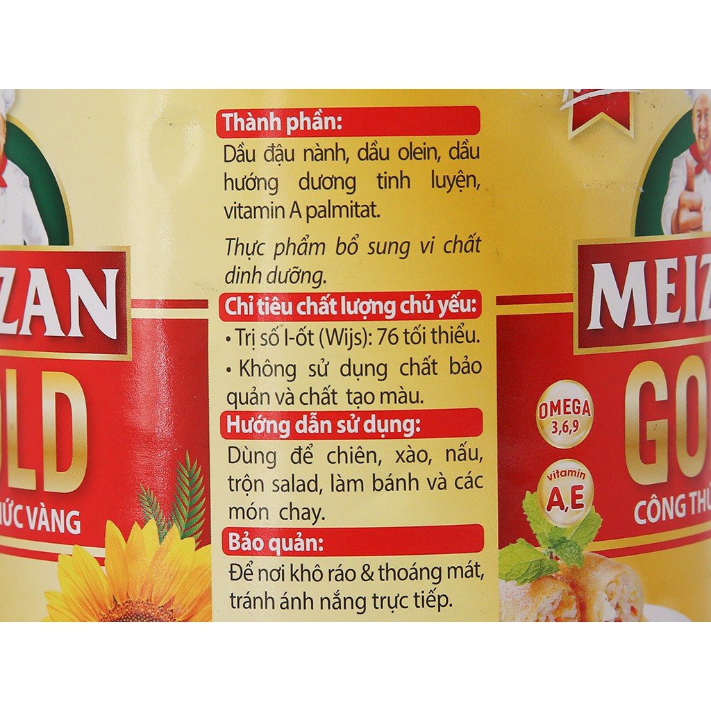 Dầu ăn cao cấp Meizan Gold chai 2L