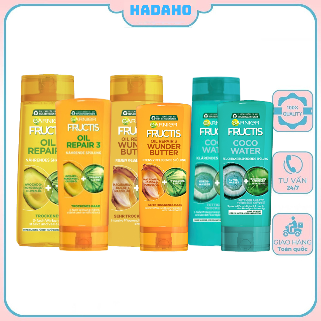 Dầu Gội/xả Garnier Fructis 250ml/200ml-Xách Tay Đức