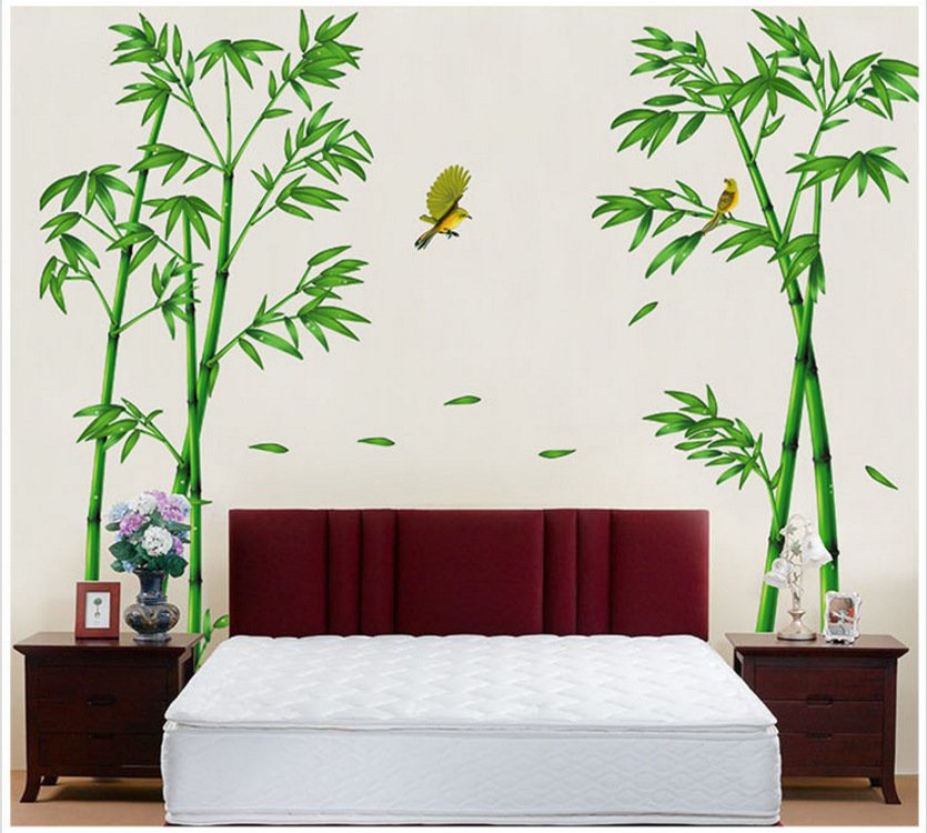 [HCM]Decal Dán Tường Hai Bụi Trúc Xanh