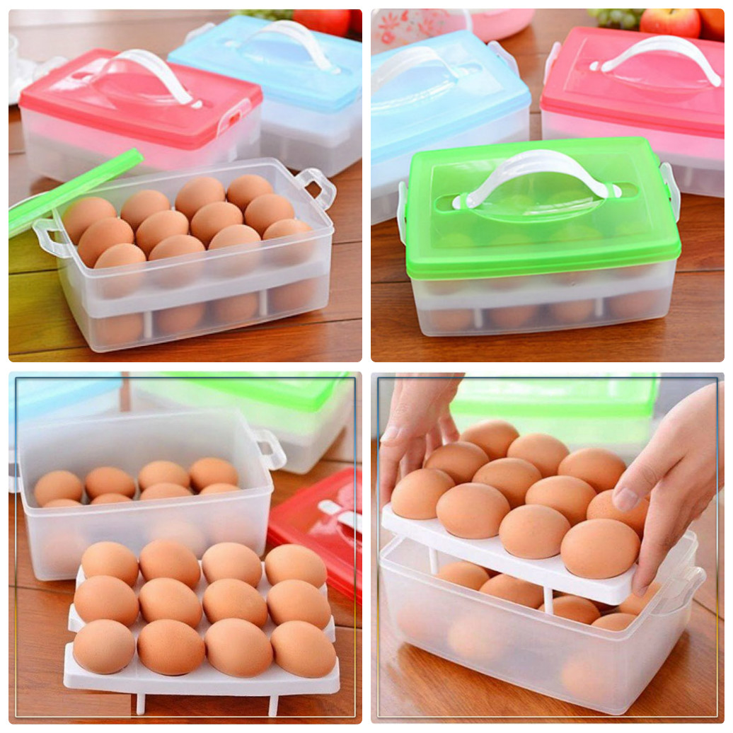 2-tier egg box 24 eggs - Egg tray with lid