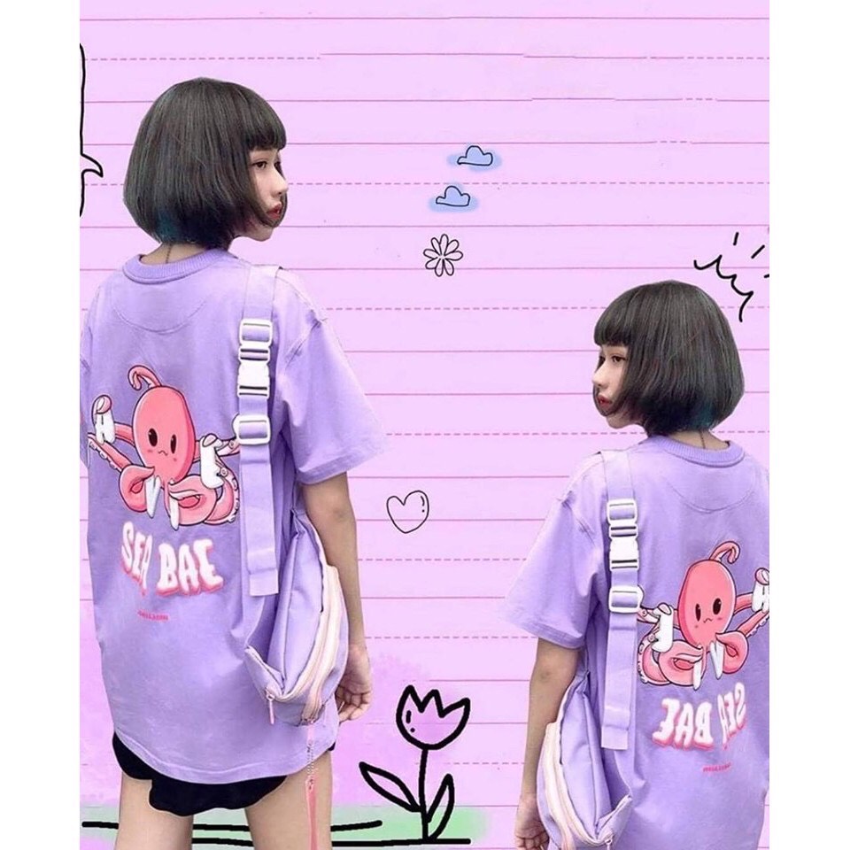 [HCM]ÁO THUN NAM NỮ TAY LỠ PHÔNG RỘNG IN SEA BAE PHONG CÁCH TEEN THỜI TRANG SAKURA MS486