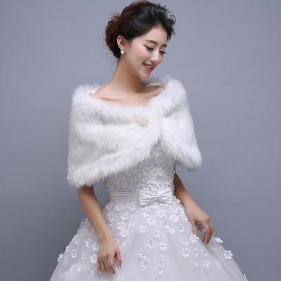 Áo choàng cô dâu - khăn choàng lông cô dâu 120 số 4