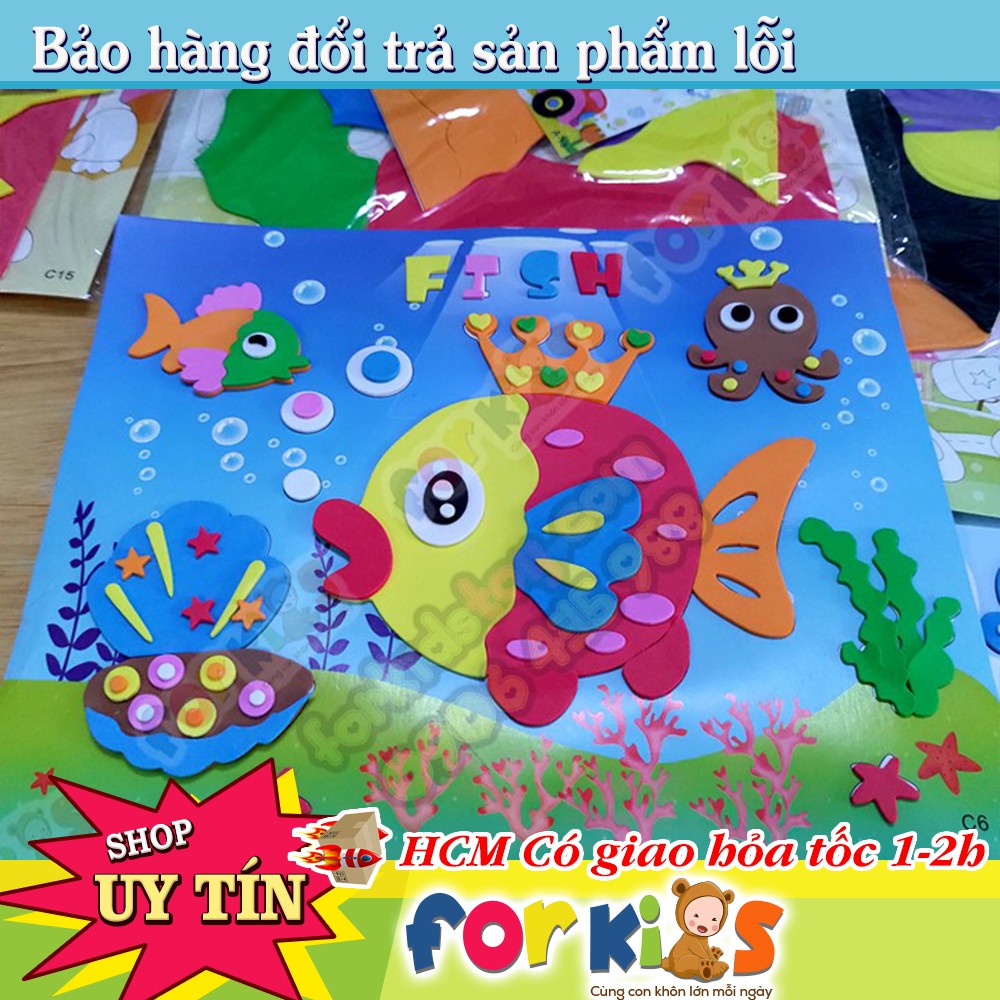 Tranh Dán Xốp 3D Size Lớn 26X20Cm Cho Bé Sáng Tạo Khéo Tay