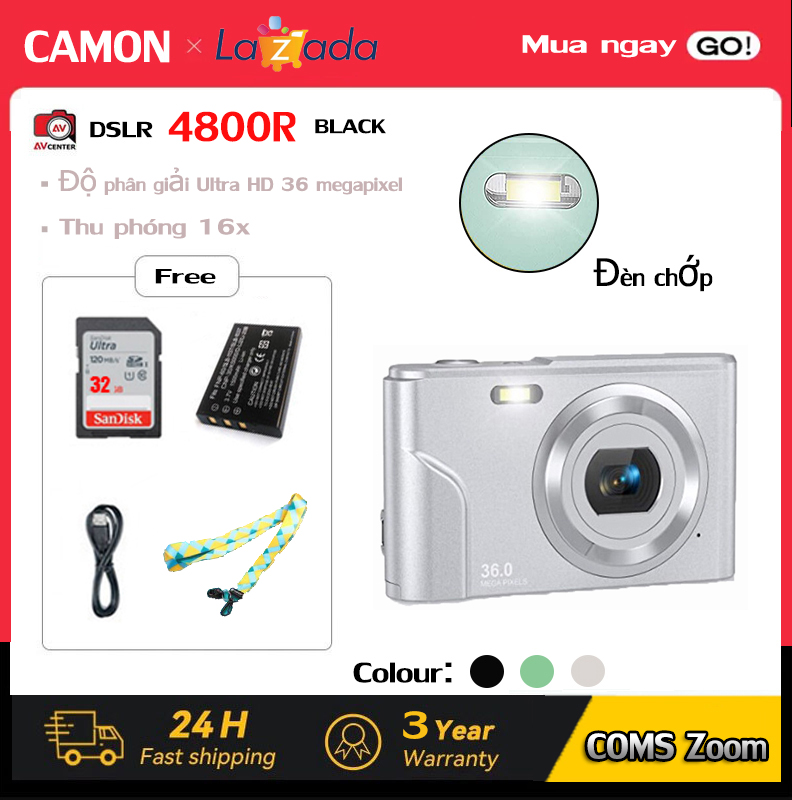 Camera zoom kỹ thuật số Full HD 360 megapixel Camera 4K HD Camera video
