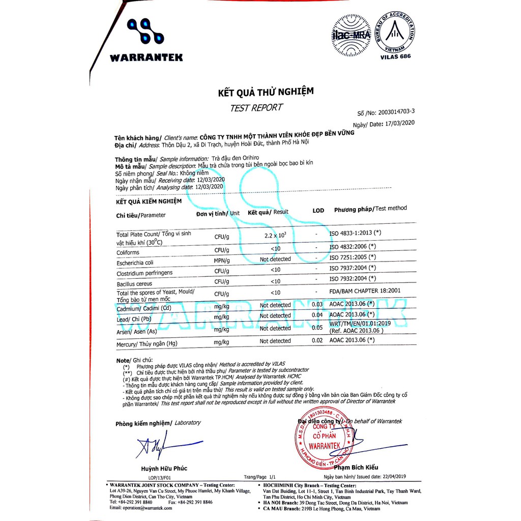 Trà Đậu Đen Orihiro Nhật Bản 30 Gói