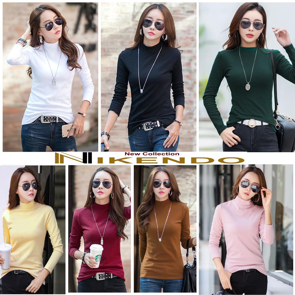 Áo giữ nhiệt nữ - cổ 3 phân phong cách Hàn Quốc