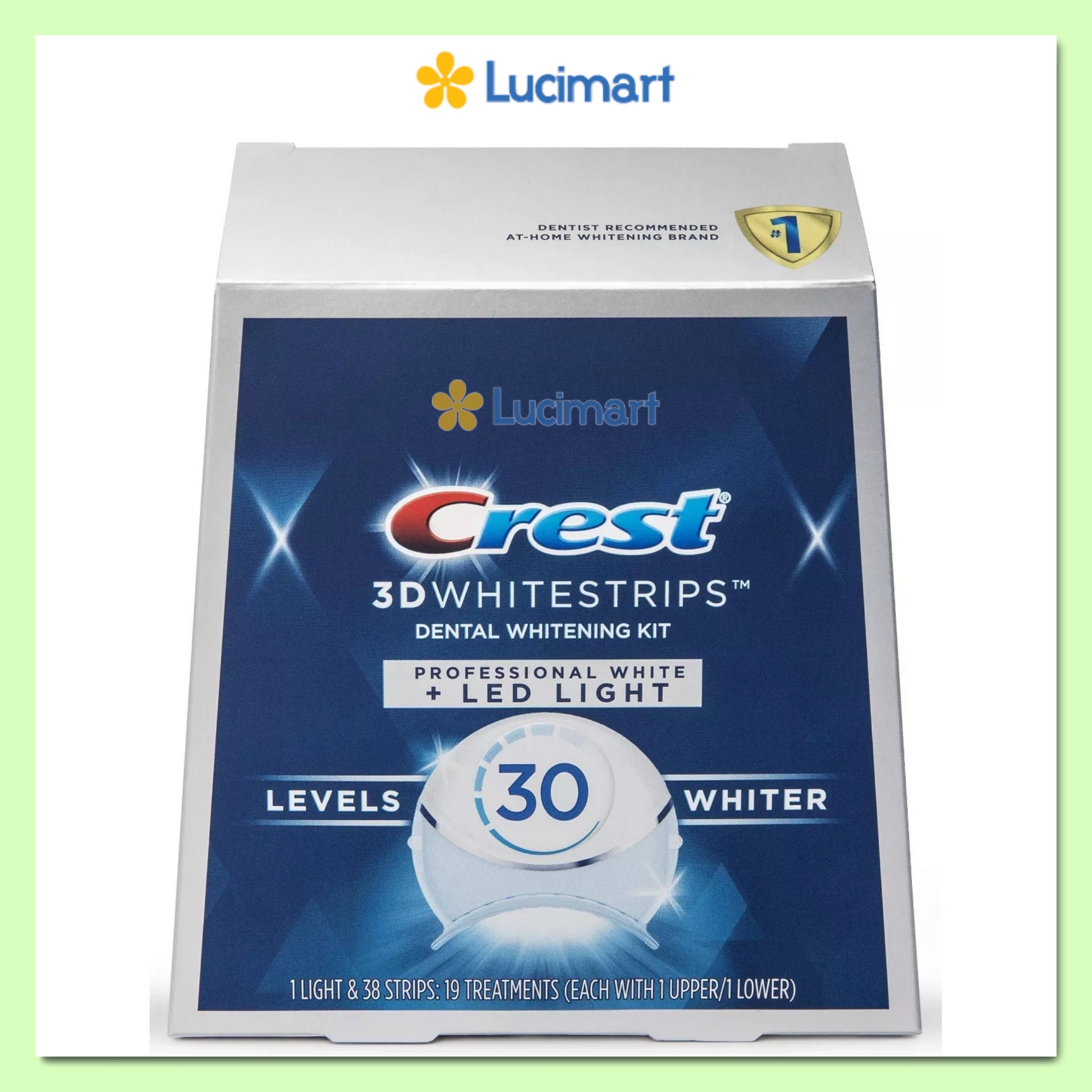 Dán răng Crest 3D Whitestrips Sensitive + Led Light [Hàng Mỹ]