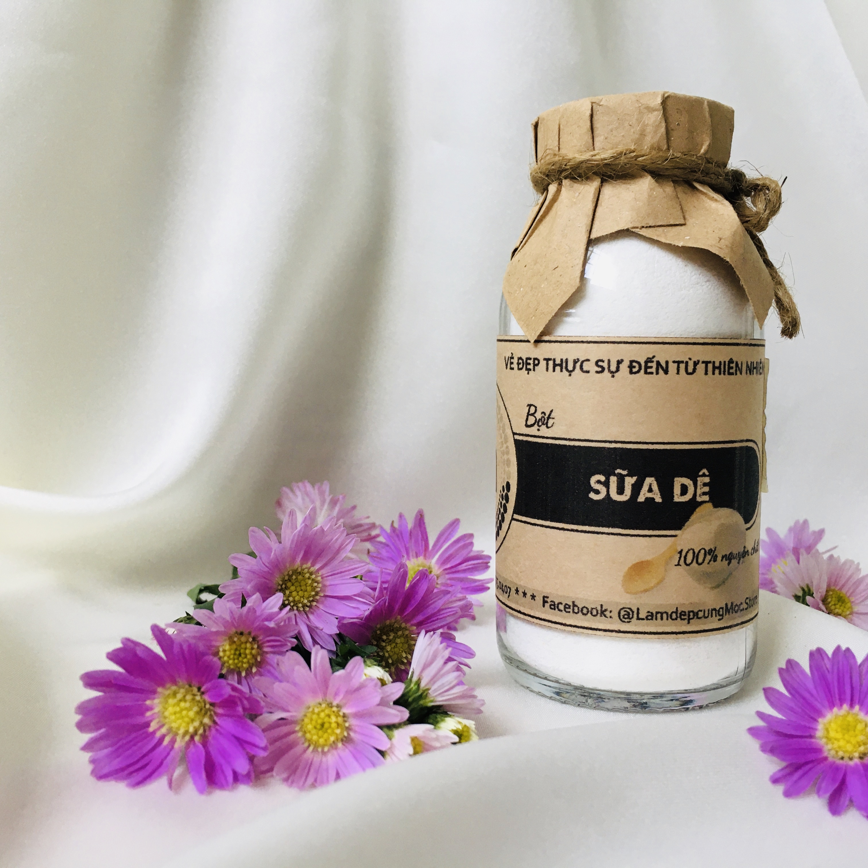Bột sữa dê nguyên chất đắp mặt nạ MỘC - dưỡng ẩm, trắng da, giúp da mịn màng, chống lão hóa túi dùng thử 10g, chai 100ml và 200ml handmade