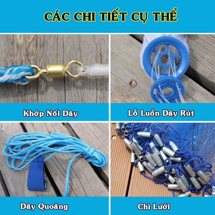 Chài đánh cá 7 màu .Lưới đánh cá - cam kết bảo hành đổi trả