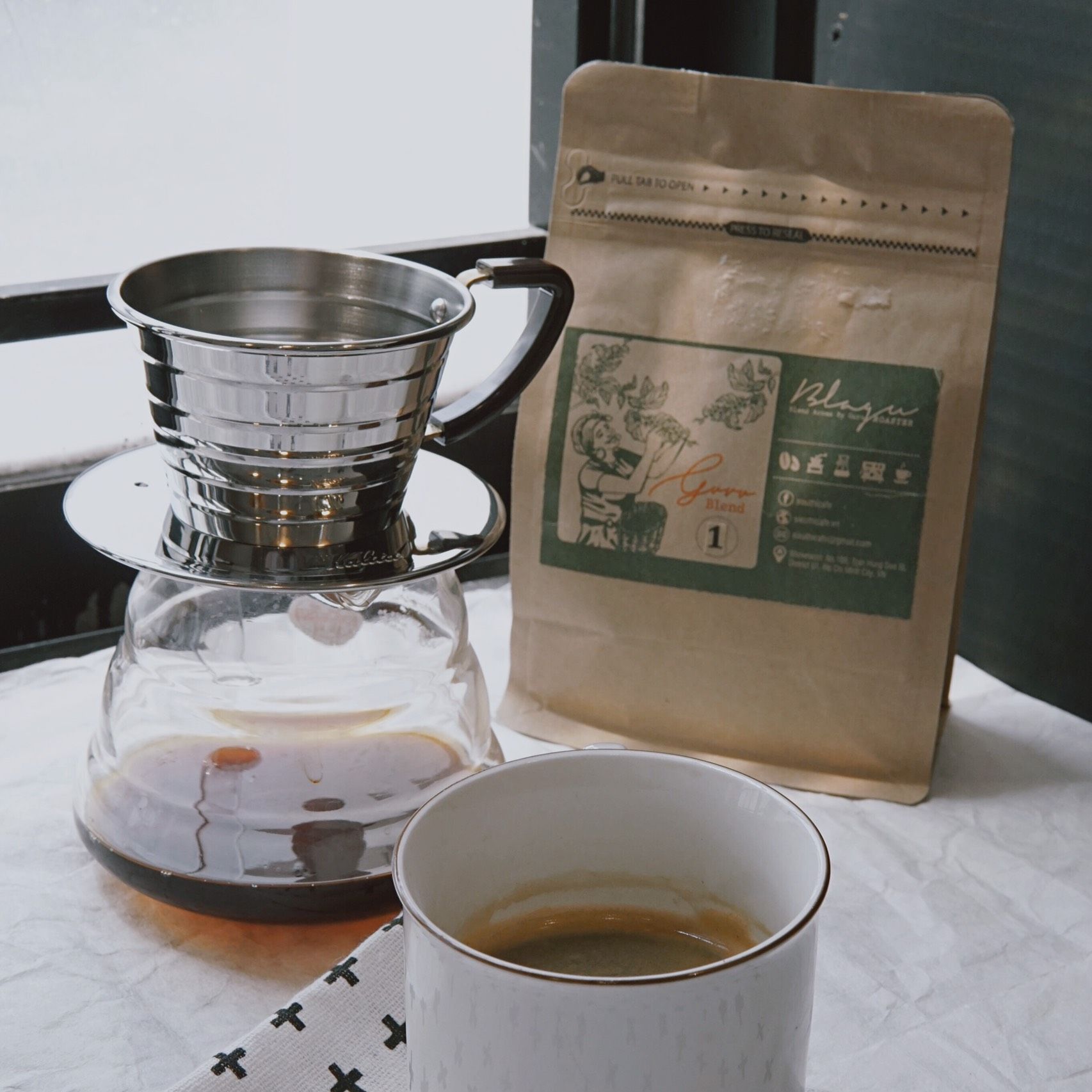 Cà Phê Blagu Hạt Đã Rang, Guru Blend 1 - Dòng Cà Phê Truyền Thống - Medium-Dark - 250g