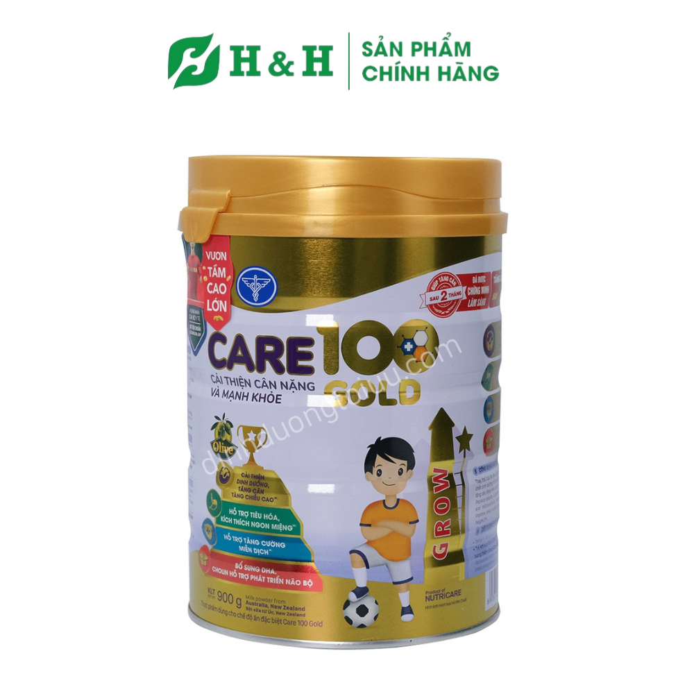 [HCM] Sữa CARE 100 GOLD Đánh bay suy dinh dưỡng thấp còi ở trẻ 1 – 10 tuổi (900g)