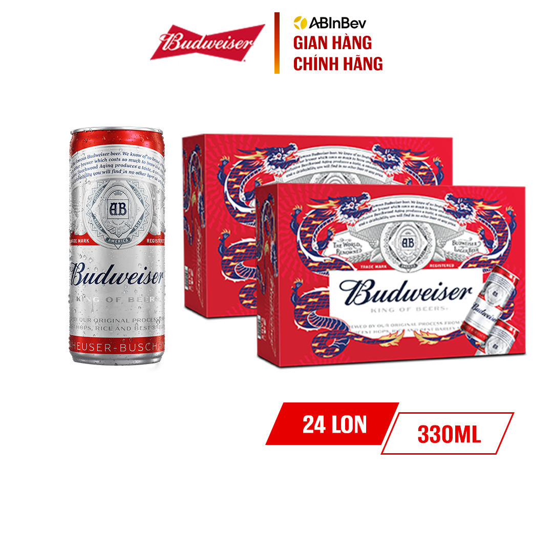 [25.11 - 29.11 VC ĐẾN 100K+FS] Combo 2 Thùng 24 Lon Bia Budweiser (330ml/lon) Date [03/2025] - Chọn Phiên Bản