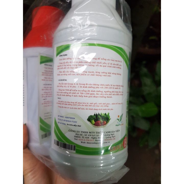 Dung dịch thuỷ canh cho rau ăn lá(1 cặp 2 lọ)
