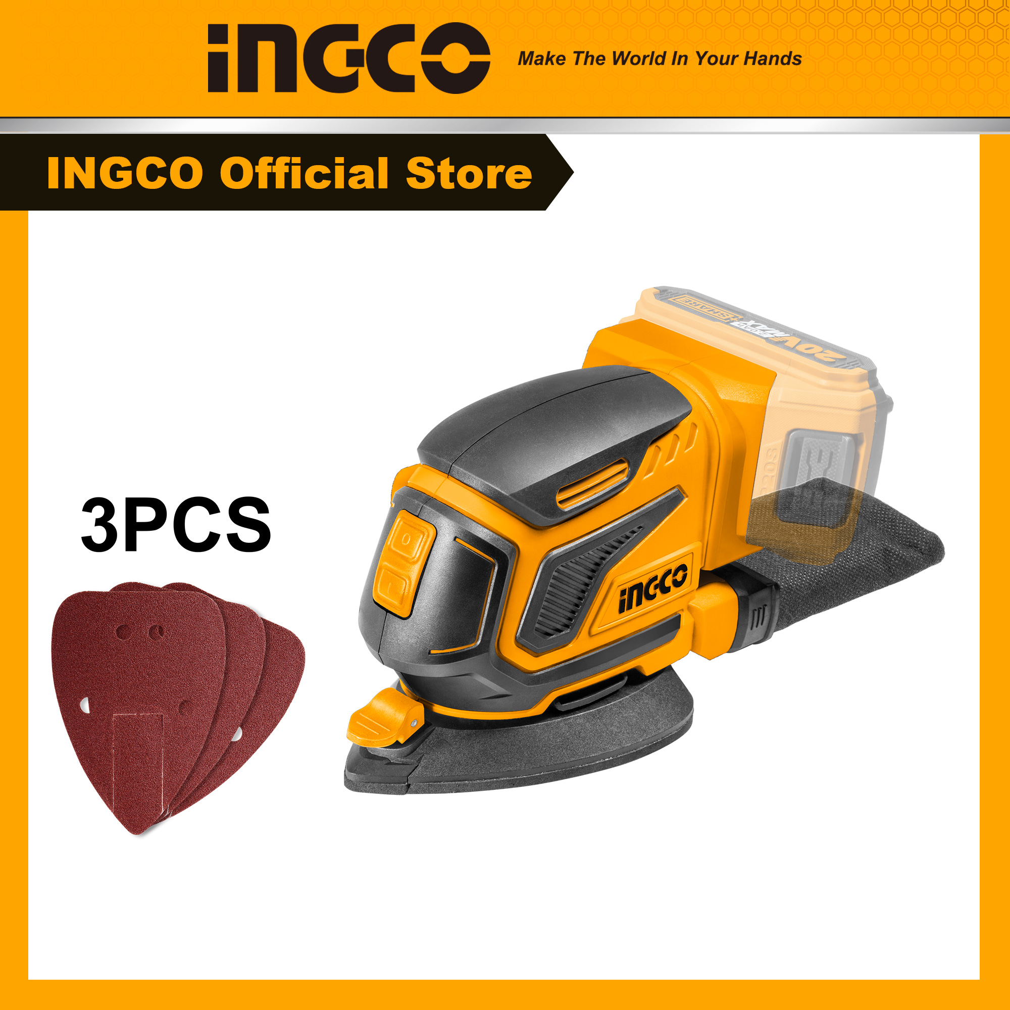 Máy chà nhám góc dùng pin Lithium 20V INGCO CDSLI2051 (không kèm pin và sạc)