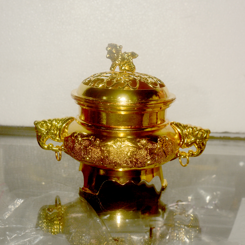 [HCM]Lư xông trầm hương hoa sen-đỉnh đồng bằng hợp kim-Nhiều màu