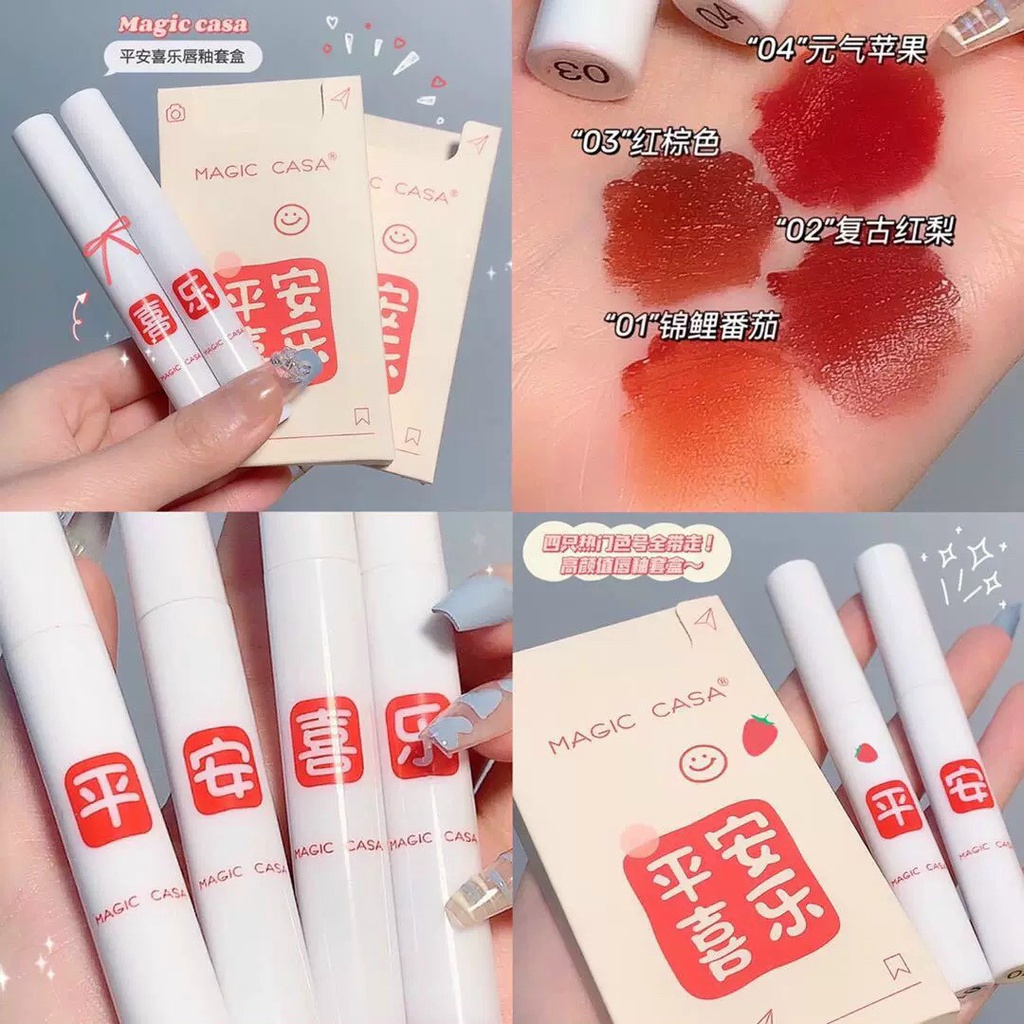 🎀 Set 4 Son Kem Lì Magic Casa Hán Tự