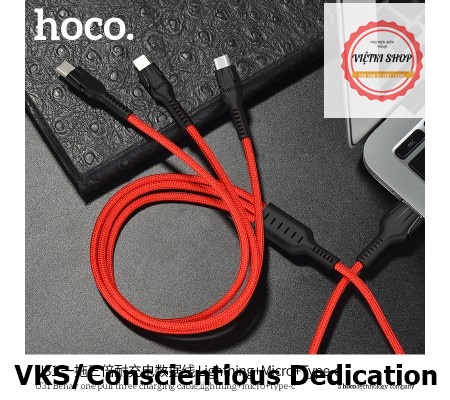 Cáp sạc 3 đầu Hoco X26 dài 1M dùng cho các dòng điện thoại android-type C-lightning